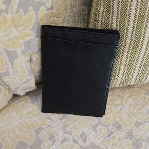 Black Leather Passport Wallet